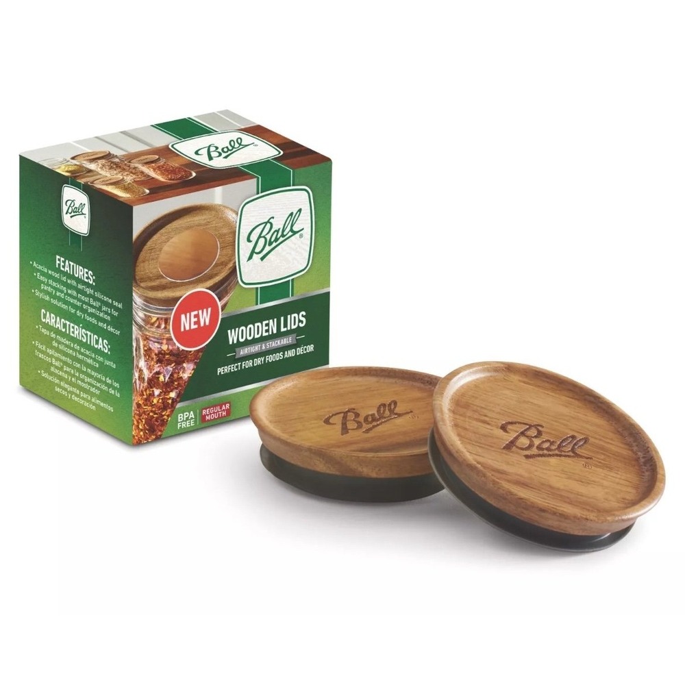 Ball Wooden Lids (Regular Mouth) 3 LIDS‎